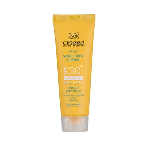 کرم ضد آفتاب بی رنگ سینره SPF30 مناسب پوست های حساس و کودکان حجم 50ml