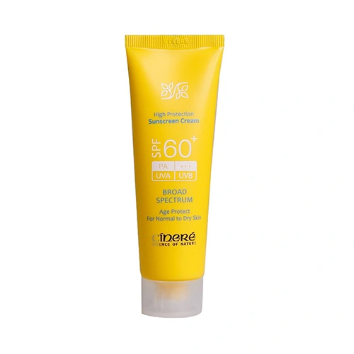 کرم ضد آفتاب بی رنگ سینره SPF60 مناسب پوست های معمولی تا خشک حجم 50ml