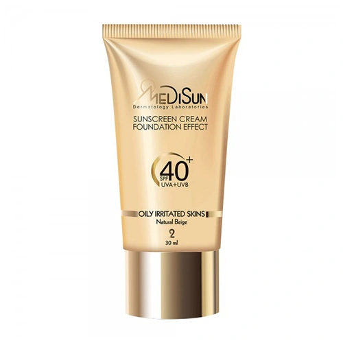 ضد آفتاب کرم پودری مدیسان SPF40 تیوپی مخصوص پوست چرب و آکنه حجم 30ml